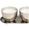 Sweet Bamboo Scented Candles in Silver Hammered Bowls Set